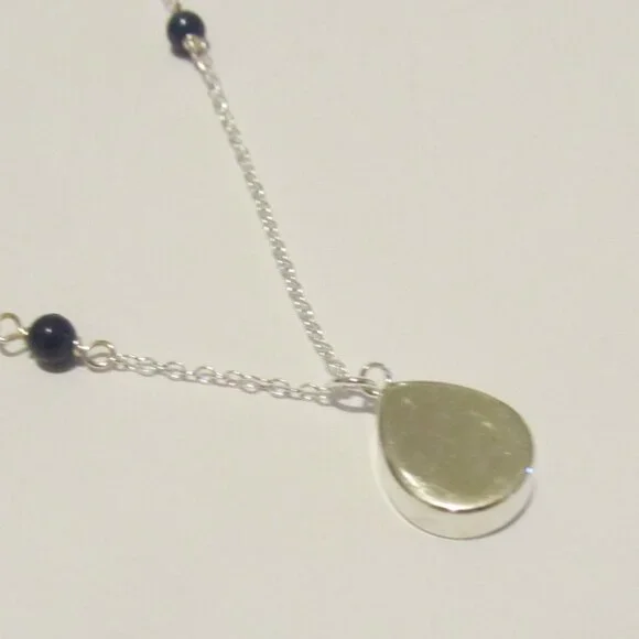 Turquiose and Blue Lapiz-Colored Sterling Silver Necklace - Picture 9 of 15